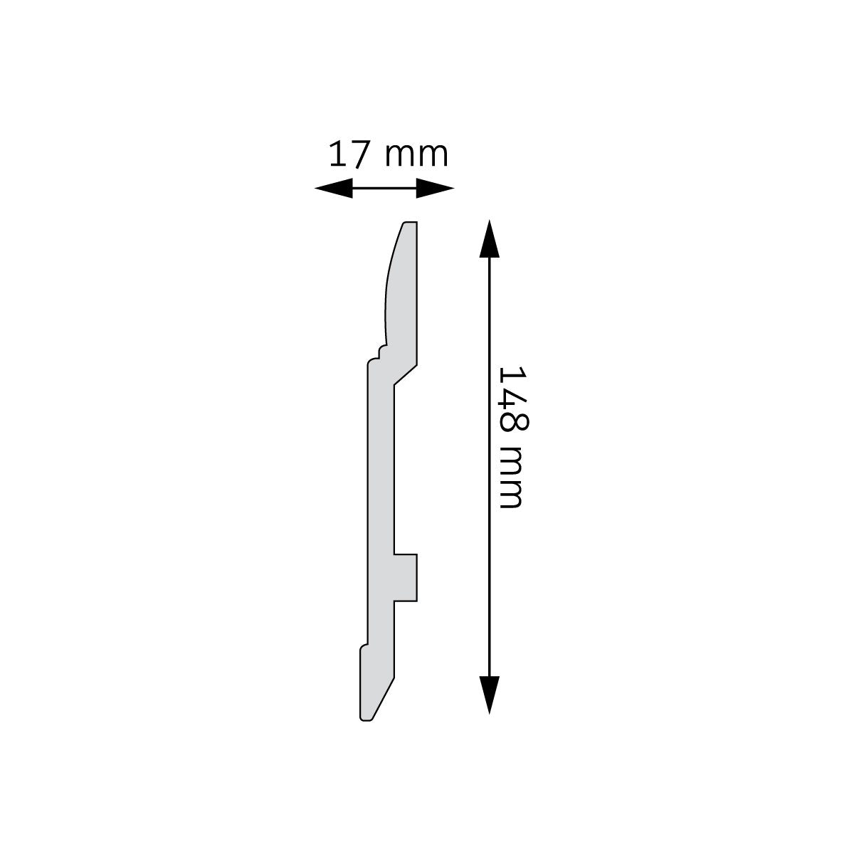Sockelleiste Segovia – 14,4 × 1,3 cm