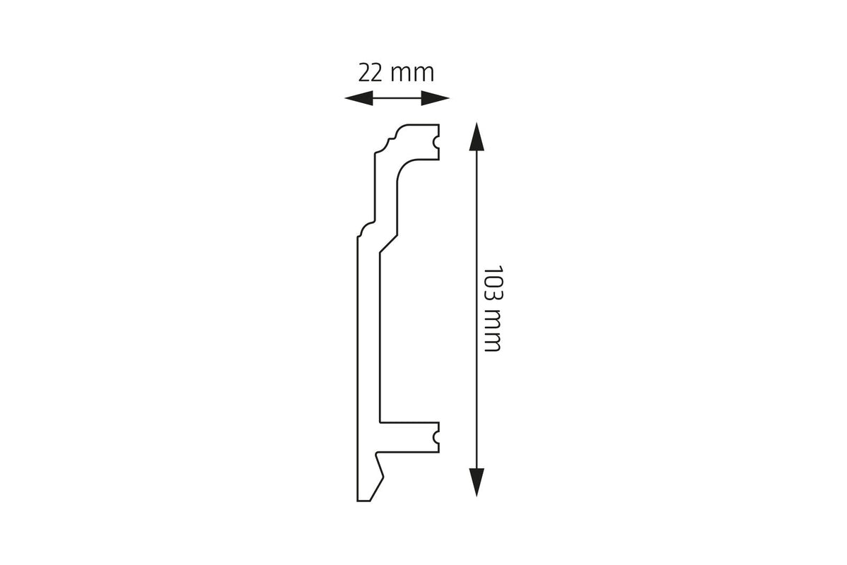 Sockelleiste Soria – 10,3 × 2,2 cm