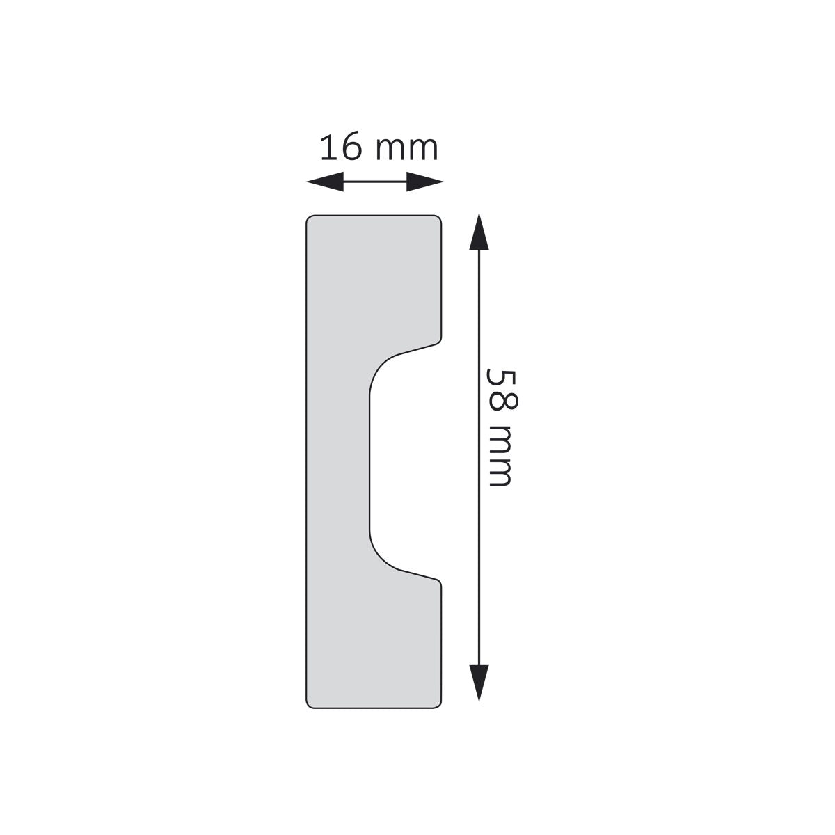 Sockelleiste Tarragona – 5,8 × 1,6 cm