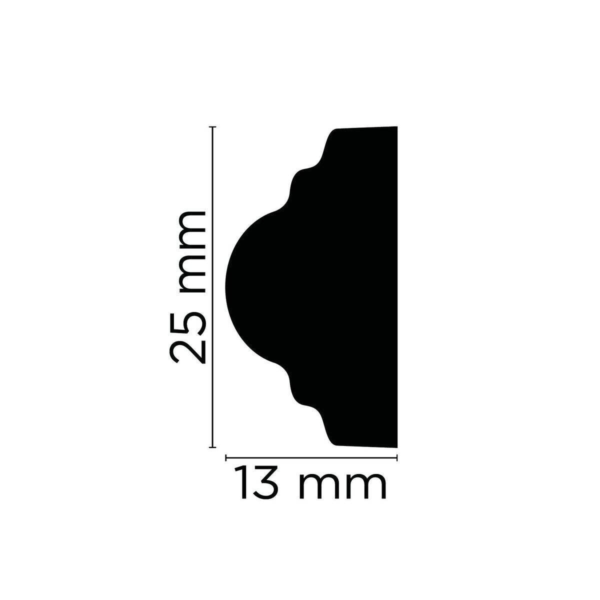 Zierleiste Nancy – 2,5 × 1,3 cm