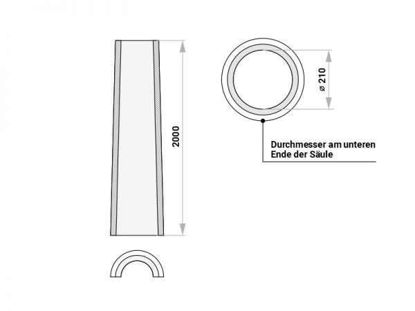 Säulenschaft „Triest“ – Ø 20 cm (ionisch)