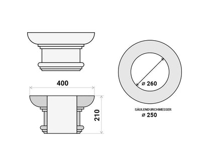 Säulenkapitell "Madrid" - 26cm