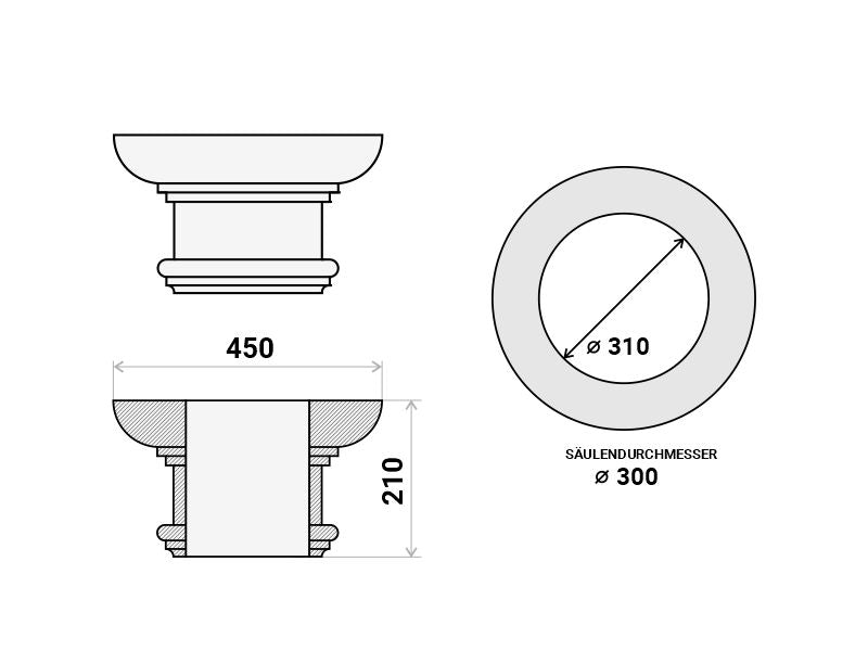 Säulenkapitell "Rom" - 31cm